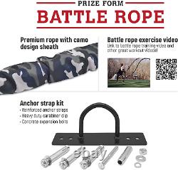 Rope D'entraînement D'exercice De Combat Avec Camo Protective Cover & Anchor Strap Kit Pour
