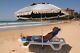 Super Cool Beach Parapluie Silver Bestuv Top &black Sous, Ancre En Plastique D'évent D'air
