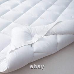 Surmatelas Extra Moelleux avec Garnissage en Fibres de Coussin et Bande Élastique d'Attache pour Matelas Profond