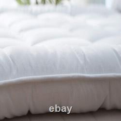 Surmatelas Extra Moelleux avec Garnissage en Fibres de Coussin et Bande Élastique d'Attache pour Matelas Profond