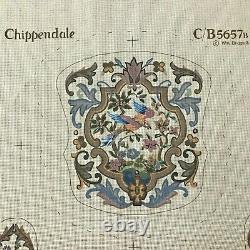 Très Vieux Tapisserie Pénélope Toiles (2) Pour Couvrir Une Chaise Birds & Scrolls