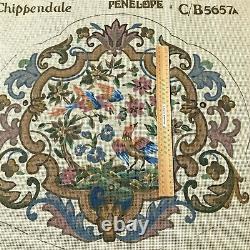 Très Vieux Tapisserie Pénélope Toiles (2) Pour Couvrir Une Chaise Birds & Scrolls