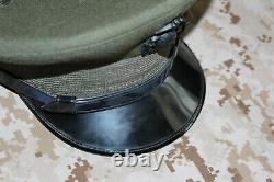 Usmc Marine Corps Officer Green Wool Alpha Cover Hat Withega Eagle Globe & Anchor