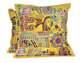 Yellow Patchwork Cushion Cover Indian Boho Handmade Pillow Case Home Décor Nouveau